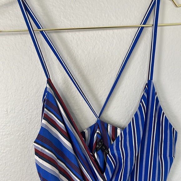 Rag & Bone 100% Silk Red, White, and Blue Striped Felix Wrap Jumpsuit - Picture 7 of 16